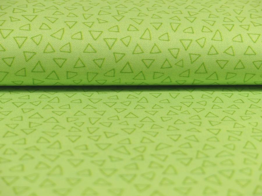 Frogtastic Patchworkstoff von Benartex Ton in Ton Dreiecke grün hellgrün